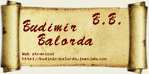 Budimir Balorda vizit kartica